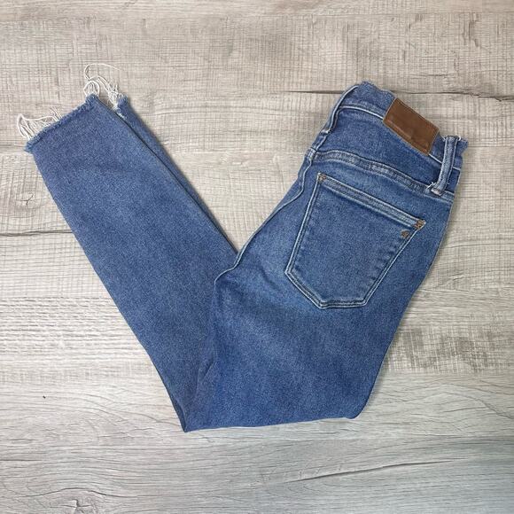 Madewell Button Up Jeans WMNS 27 Mid Rise Skinny Ripped Hem Slim Fit Urban - Picture 6 of 7